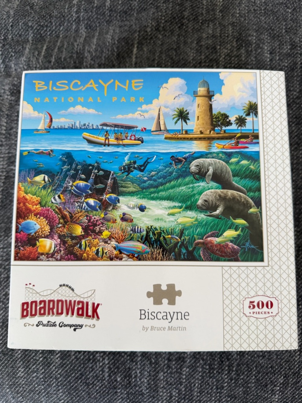 Boardwalk Biscayne 500-Piece Puzzle — Vibrant Multicolor Seaside Scene